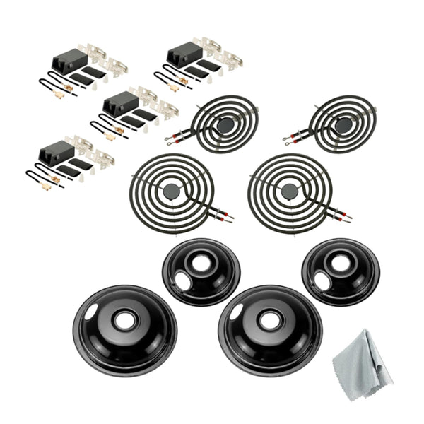 2 + MP15YA 2 + MP21YA 4 + 330031 2 + 5304430149 2 + 5304430150 Cooktop Drip Pan and Coil Element Set replacement part from Aibopart