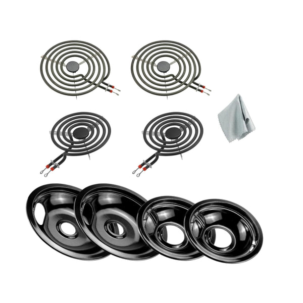 2 WB31M20 and 2 WB31M19 and 2 6 inch MP15YA and 2 8 inch MP21YA Cooktop Drip Pan and Coil Element Set replacement part from Aibopart