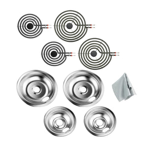 2 316048413 and 2 316048414 and 2 6 inch MP15YA and 2 8 inch MP21YA Cooktop Drip Pan and Coil Element Set replacement part from Aibopart