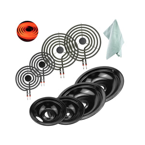 2 318067041 and 2 318067051 and 2 6 inch MP15YA and 2 8 inch MP21YA Cooktop Drip Pan and Coil Element Set replacement part from Aibopart
