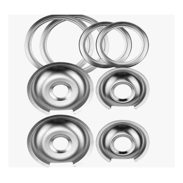 2 Large 8 WB32X10013 2 Small 6 WB32X10012 Cooktop Drip Pan replacement part from Aibopart