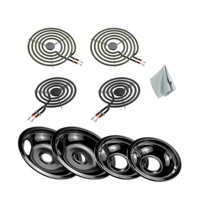 2 WB31M20 and 2 WB31M19 and 2 6 inch MP15YA and 2 8 inch MP21YA Cooktop Drip Pan and Coil Element Set replacement part from Aibopart