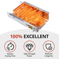 279838 dryer heating element with glowing NiCr coils highlighting reduced drying time, high-strength construction, and extended longevity for Whirlpool Maytag Kenmore dryers