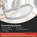side view of dryer lint trap filter plastic frame and handle tab