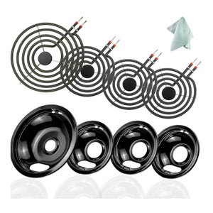 3 + W10290353 1 + W10290350 1 + MP21YA 3 + MP15YA Cooktop Drip Pan and Coil Element Set replacement part from Aibopart
