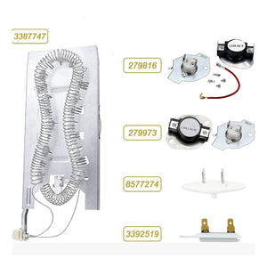 3387747 279816 279973 3392519 8577274 Dryer Heating Element replacement part from Aibopart