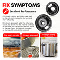 side view of heavy gauge aluminum grease drip tray for whirlpool style range