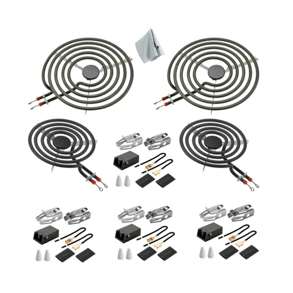 4 + 330031 + 2 6 inch MP15YA and 2 8 inch MP21YA Cooktop Drip Pan and Coil Element Set replacement part from Aibopart