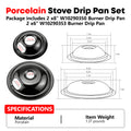 compatible Whirlpool KitchenAid style range grease catch tray drip pan W10290350