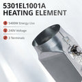 6931EL3003D non-resettable thermal fuse pre-installed on 5301EL1001A LG dryer heater assembly – trips at overheating to protect dryer