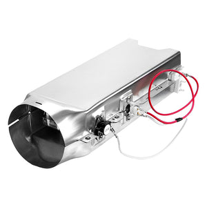 5301EL1001J LG dryer heating element assembly – 240V 5400W galvanized steel housing with pre-installed 3-terminal hi-limit thermostat and thermal fuse