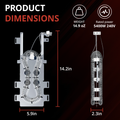 8544771 dryer heating element product dimensions showing 14.2 inch length, 5.9 inch width, 14.9 oz weight, rated 5400W 240V for Whirlpool Cabrio and Duet dryers