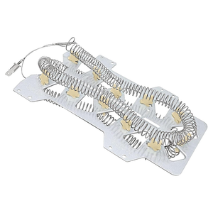 DC47-00019A Samsung Electric Dryer Heating Element – Angled Top View Showing Dual Nickel Chromium Coil Loops and Ceramic Insulators
