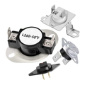 DC96-00887A-GP4 Samsung Dryer Thermal Safety Kit – Angled Group View Showing L260-50°F Cycling Thermostat, 320°F High Limit Fuse, L185F Thermostat and Thermal Fuse