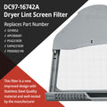 DC97-16742A dryer lint screen with hinged cover open, compatible with Samsung DV series dryers