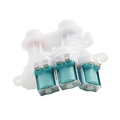 W11096268 Whirlpool Washer Water Inlet Valve – Front View Showing Cold and Hot Threaded Inlet Ports, Triple Outlet Ports with O-Rings and Flow
