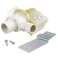 WH23X10030 GE Washer Drain Pump – Dual Hose Port Rear View with Bracket and Hardware Kit