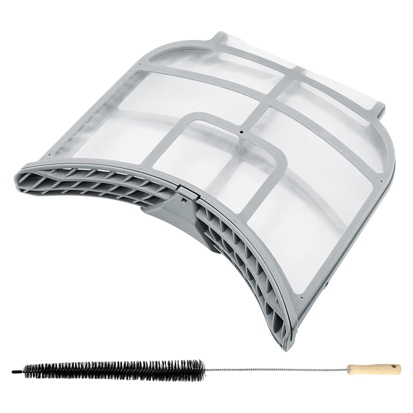 ADQ73373201 LG dryer lint filter screen and 30-inch vent cleaning brush bundle – gray ABS frame with fine mesh