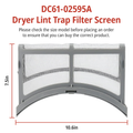 DC61-02595A lint filter screen installed in Samsung dryer lint trap slot – direct slide-in fit, no tools required