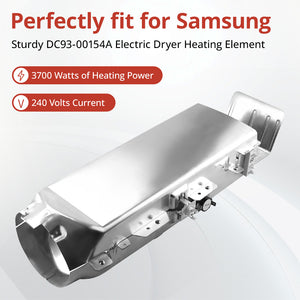 L260-50F hi-limit thermostat and DC96-00887A thermal fuse pre-installed on DC93-00154A Samsung dryer heating element assembly