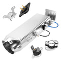 DC97-14486A Samsung dryer heating system repair kit – heater duct assembly, DC47-00016A fuse, DC47-00018A thermostat, DC96-00887A fuse and DC32-00007A thermistor