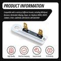 Dryer thermal fuse Part 3392519 – non-resettable safety fuse with two 3/16 inch spade terminals for Whirlpool, Kenmore, and Maytag dryers