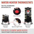 Tank drain guide board included in EWH-05 water heater kit – channels water into bucket when removing lower element, no floor mess