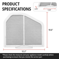 Close-up of W10120998 dryer lint screen center reinforcement bar – prevents bowing and keeps mesh flat under airflow