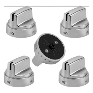 WB03X24818, 5 Pack Plastic Version Range Control Knob replacement part from Aibopart